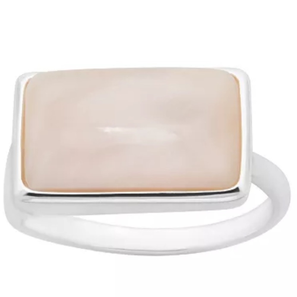 🆕 City Luxe Silver Tone Mother of Pearl Ring